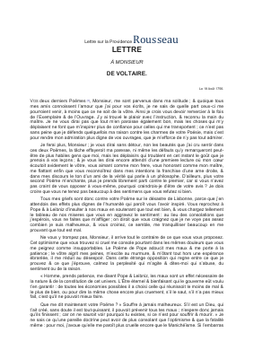Couverture de Rousseau Lettre sur la Providence